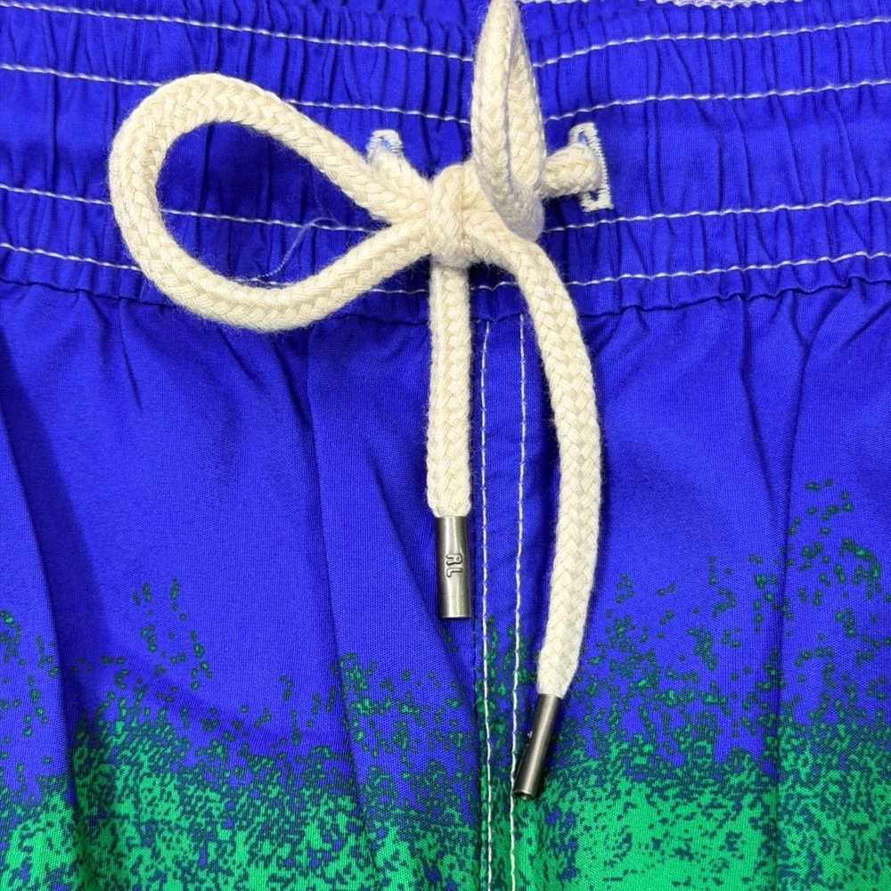 Polo Ralph Lauren Swim Trunks Mens 1XB‎ Blue Colorblock Ombre Board Shorts Pony